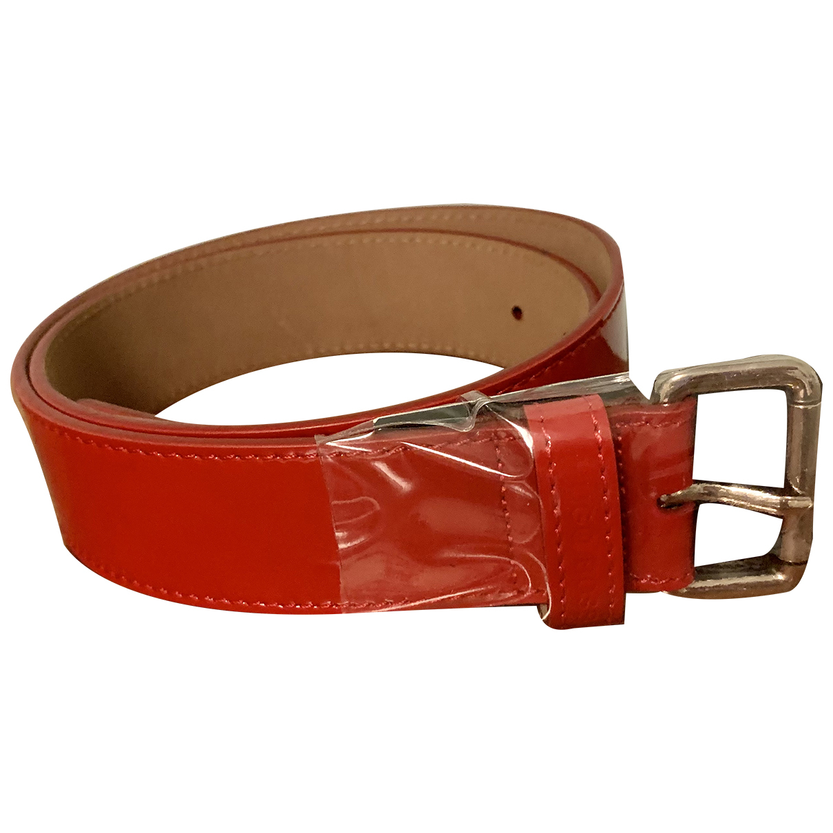 Patent leather belt Boss Red size 95 cm 